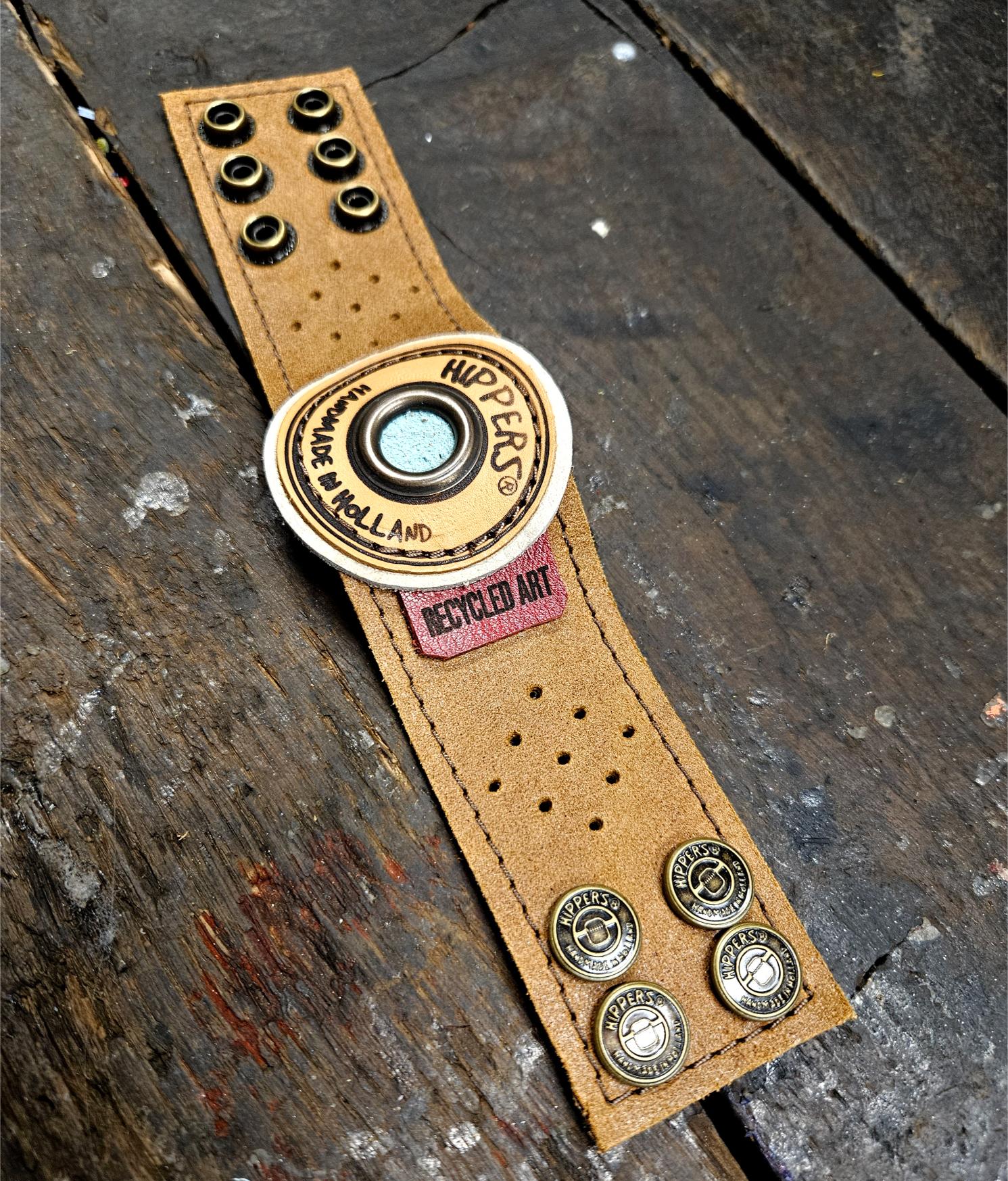 Hippers Armband lichtbruin ruw