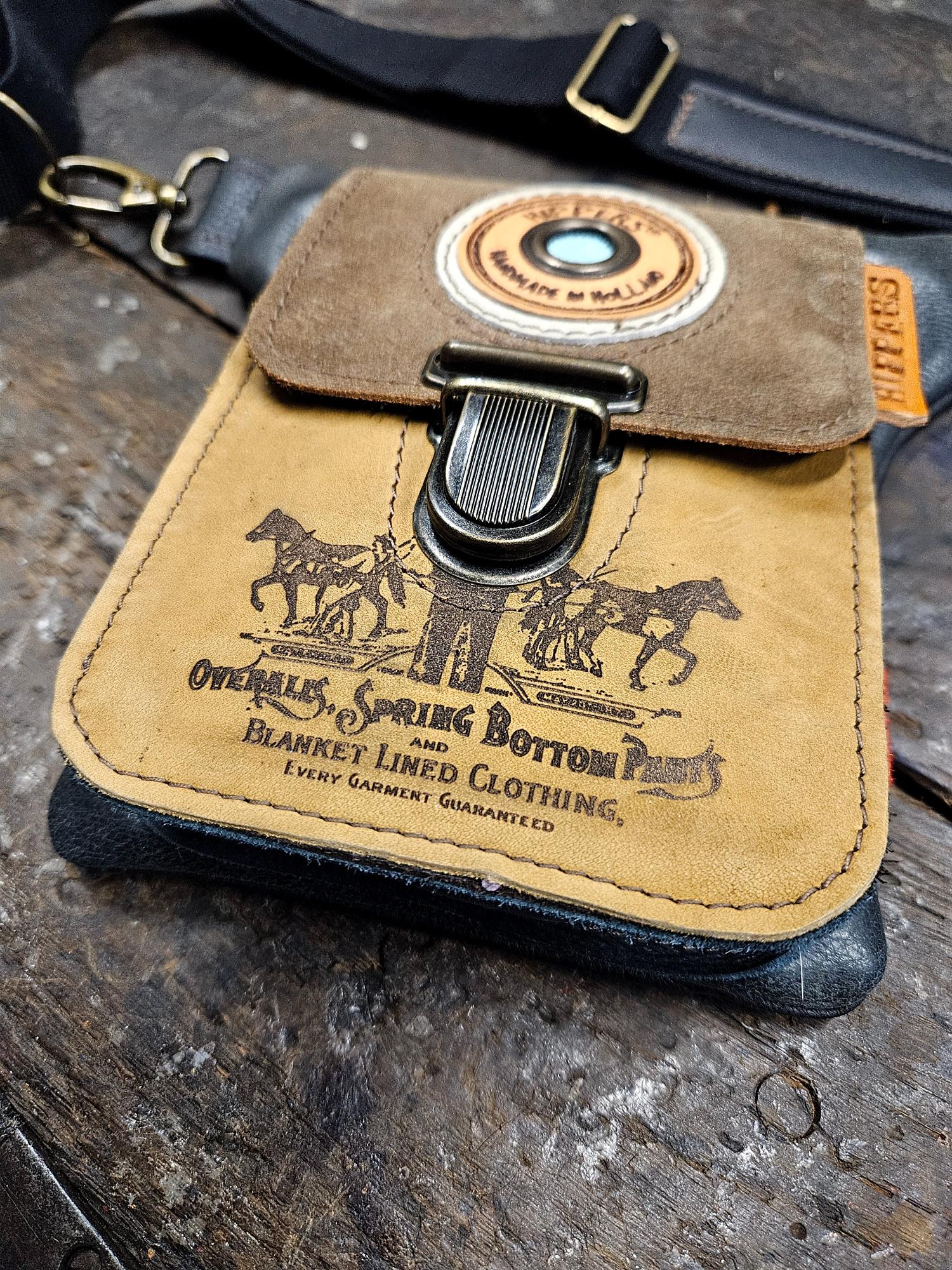 Luxe Hippers heuptas zwart bruin horses II - Afbeelding 2