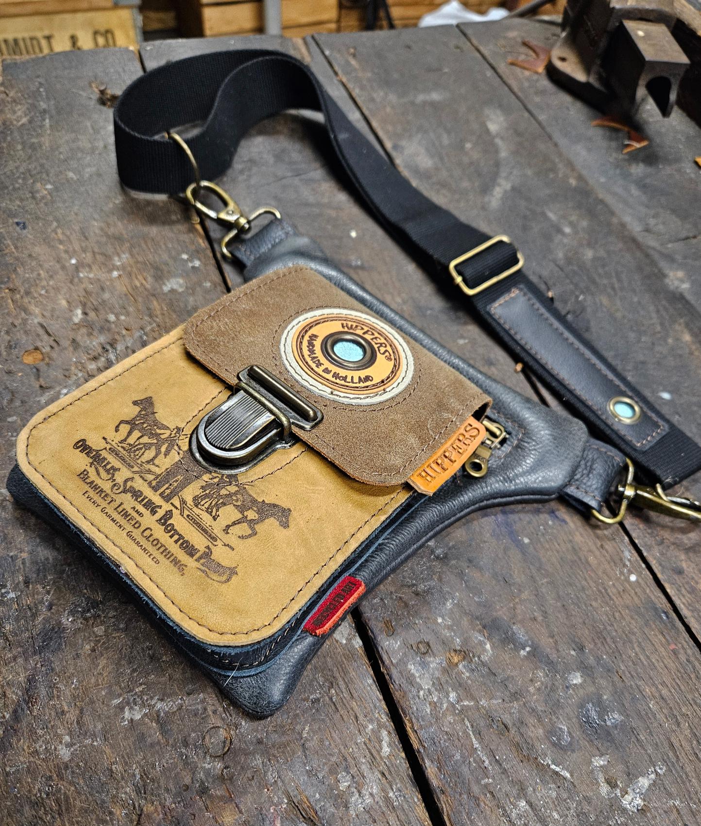 Luxe Hippers heuptas zwart bruin horses II - Afbeelding 4