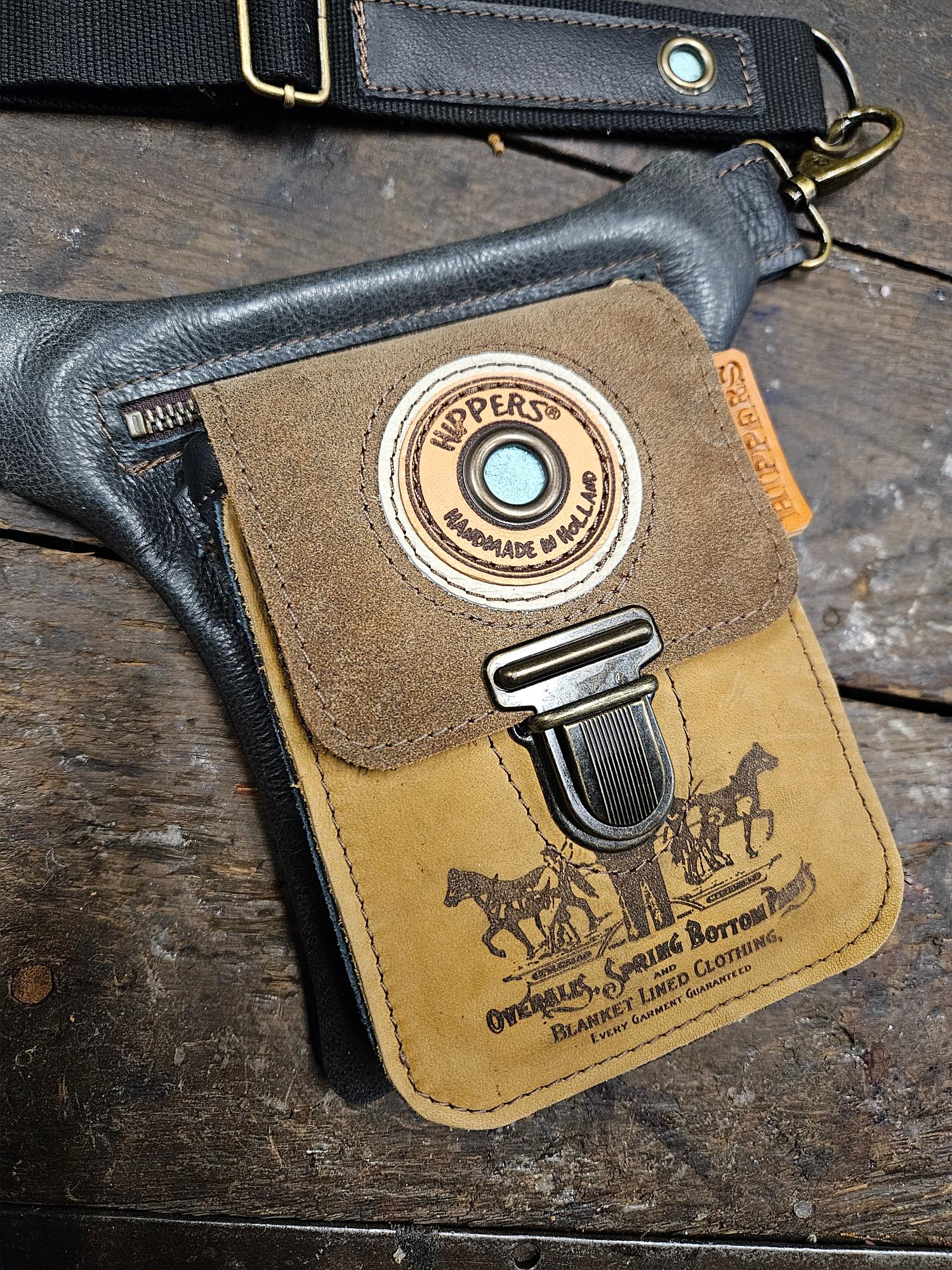 Luxe Hippers heuptas zwart bruin horses II - Afbeelding 5