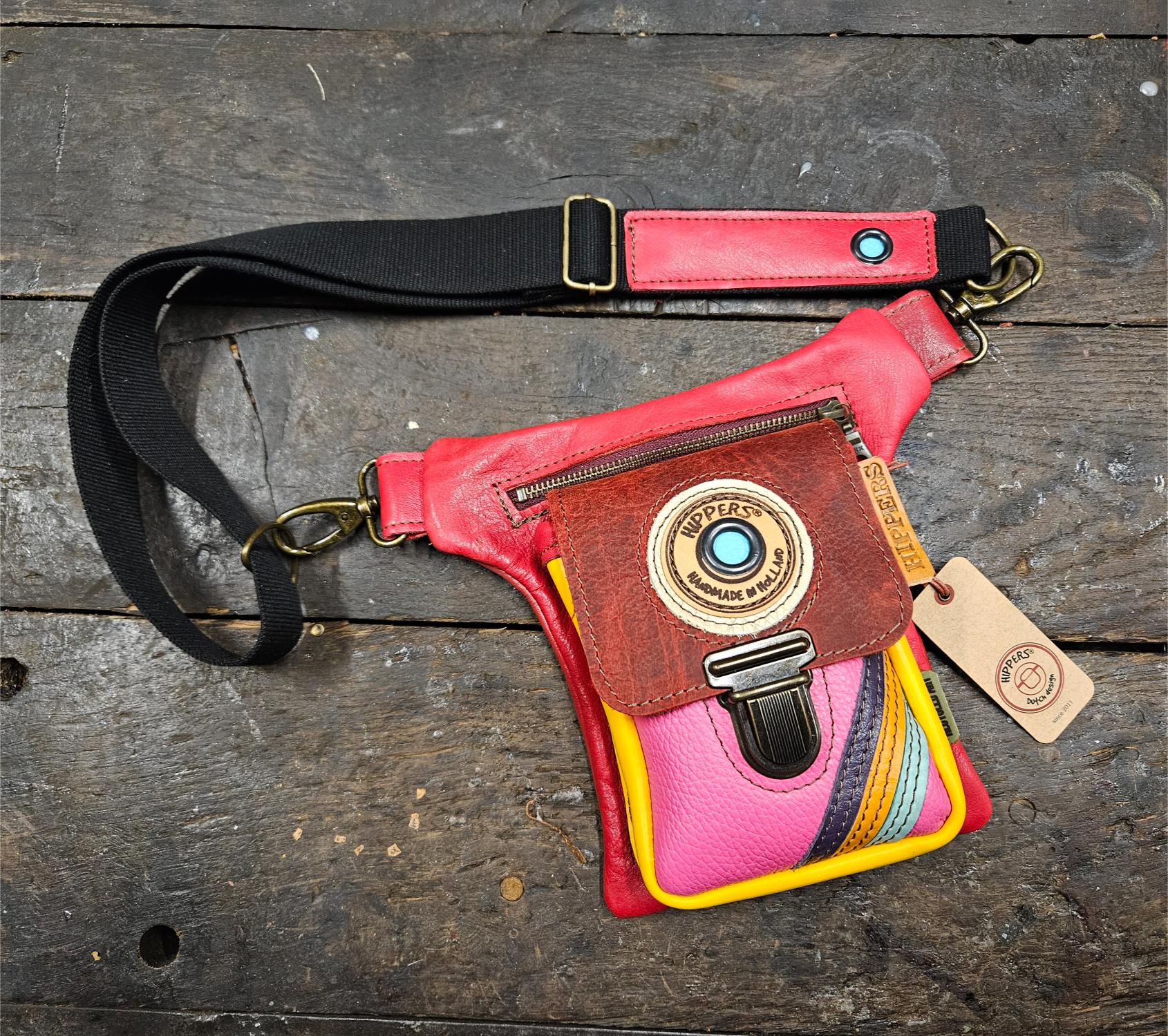 Luxe Hippers heuptas rood geel roze stripes