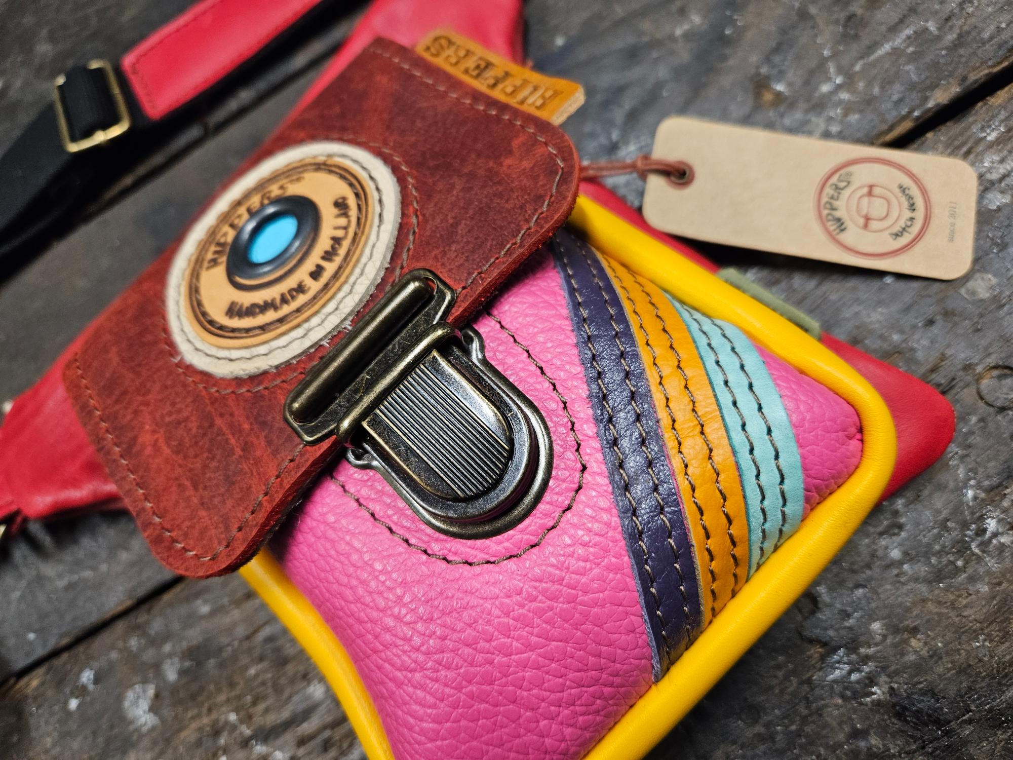 Luxe Hippers heuptas rood geel roze stripes - Afbeelding 2