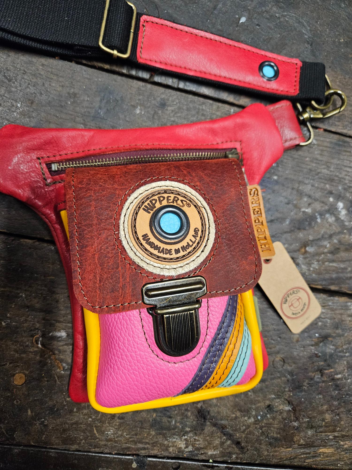 Luxe Hippers heuptas rood geel roze stripes - Afbeelding 4