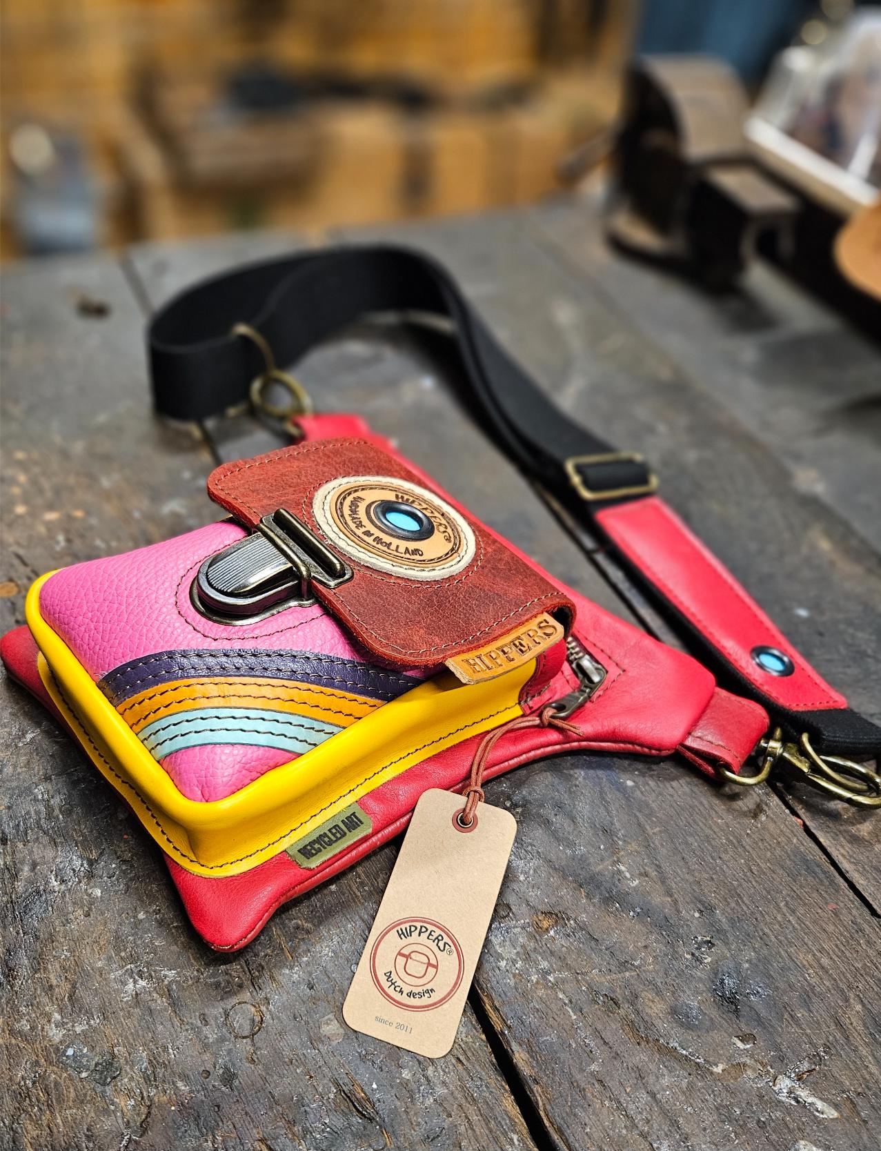 Luxe Hippers heuptas rood geel roze stripes - Afbeelding 5