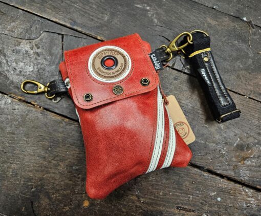 Dubbele Hippers Heuptas zwart/rood sport stripes