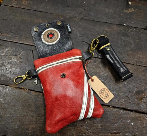 Dubbele Hippers Heuptas zwart/rood sport stripes - Afbeelding 5