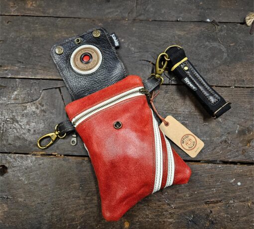 Dubbele Hippers Heuptas zwart/rood sport stripes - Afbeelding 4