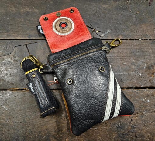 Dubbele Hippers Heuptas zwart/rood sport stripes - Afbeelding 2