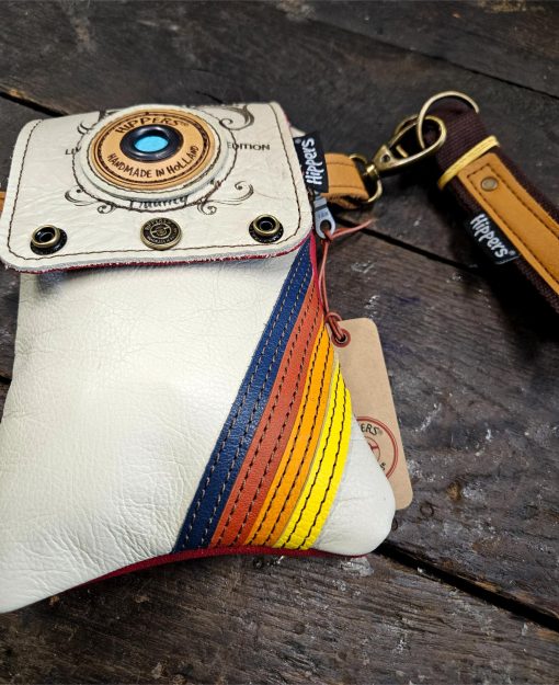Dubbele Hippers Heuptas vintage crème stripes/ rood - Afbeelding 3