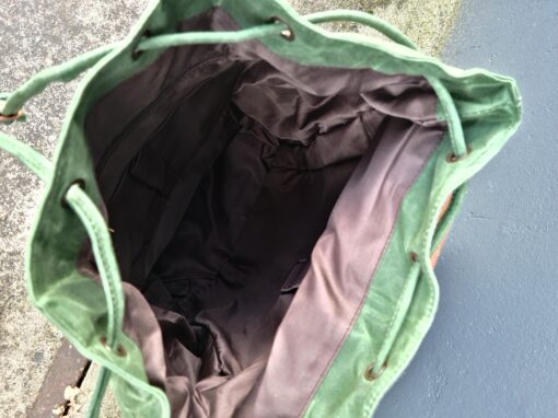 Raw Rugzak leer/canvas groen - Afbeelding 10