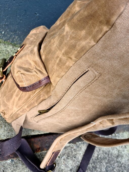 Raw Rugzak leer/canvas camel - Afbeelding 8