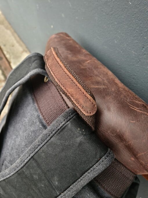 Raw Rugzak leer/canvas zwart - Afbeelding 10