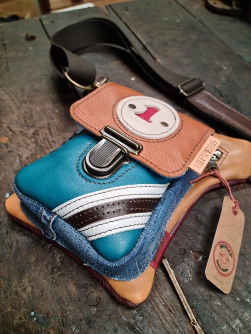 Luxe Hippers heuptas oranje/aqua jeans 1 - Afbeelding 2