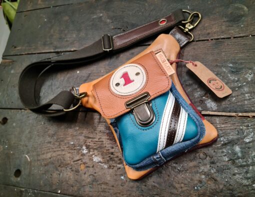 Luxe Hippers heuptas oranje/aqua jeans 1 - Afbeelding 3