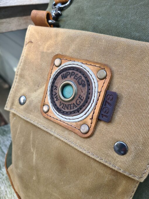 Vintage Raw Rugzak green Canvas/leer - Afbeelding 5