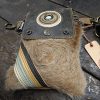Hippers heuptas 2-zijdig vacht stripes/cognac - Afbeelding 2