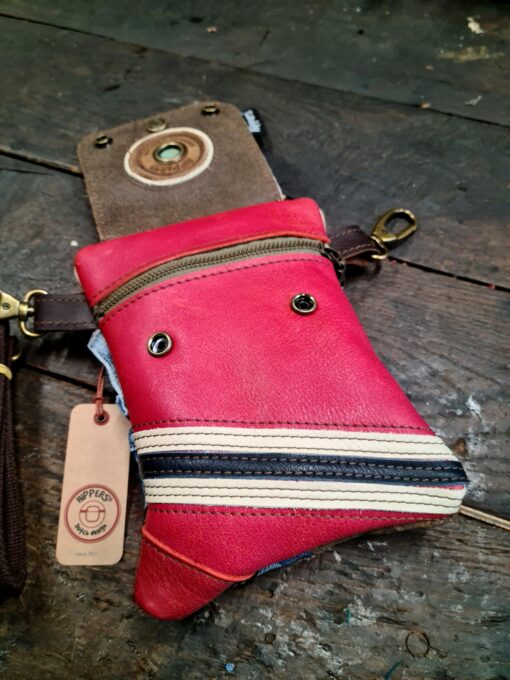 Heuptas tweezijdig jeans/vintage rood streep - Afbeelding 5