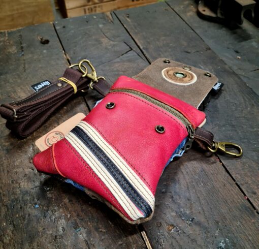 Heuptas tweezijdig jeans/vintage rood streep - Afbeelding 6