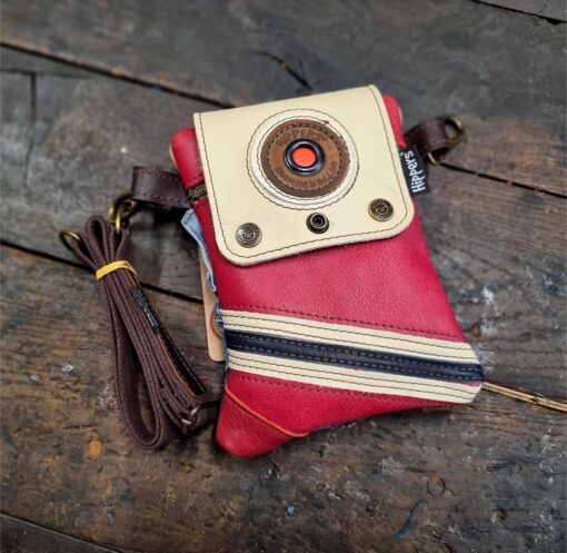 Heuptas tweezijdig jeans/vintage rood streep - Afbeelding 7