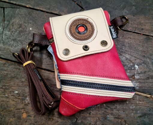 Heuptas tweezijdig jeans/vintage rood streep - Afbeelding 8