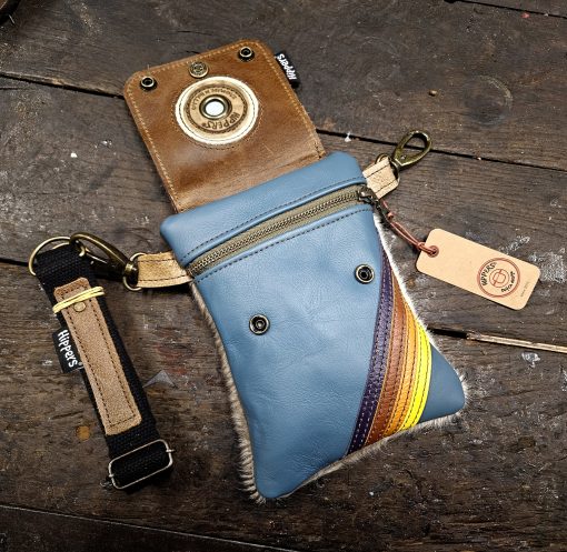 Hippers heuptas 2-zijdig vacht/petrol vintage stripes - Afbeelding 3