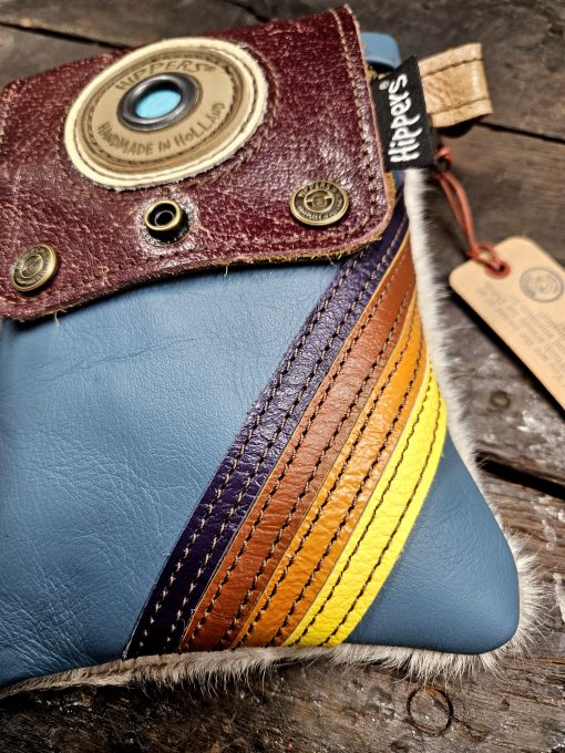 Hippers heuptas 2-zijdig vacht/petrol vintage stripes - Afbeelding 2
