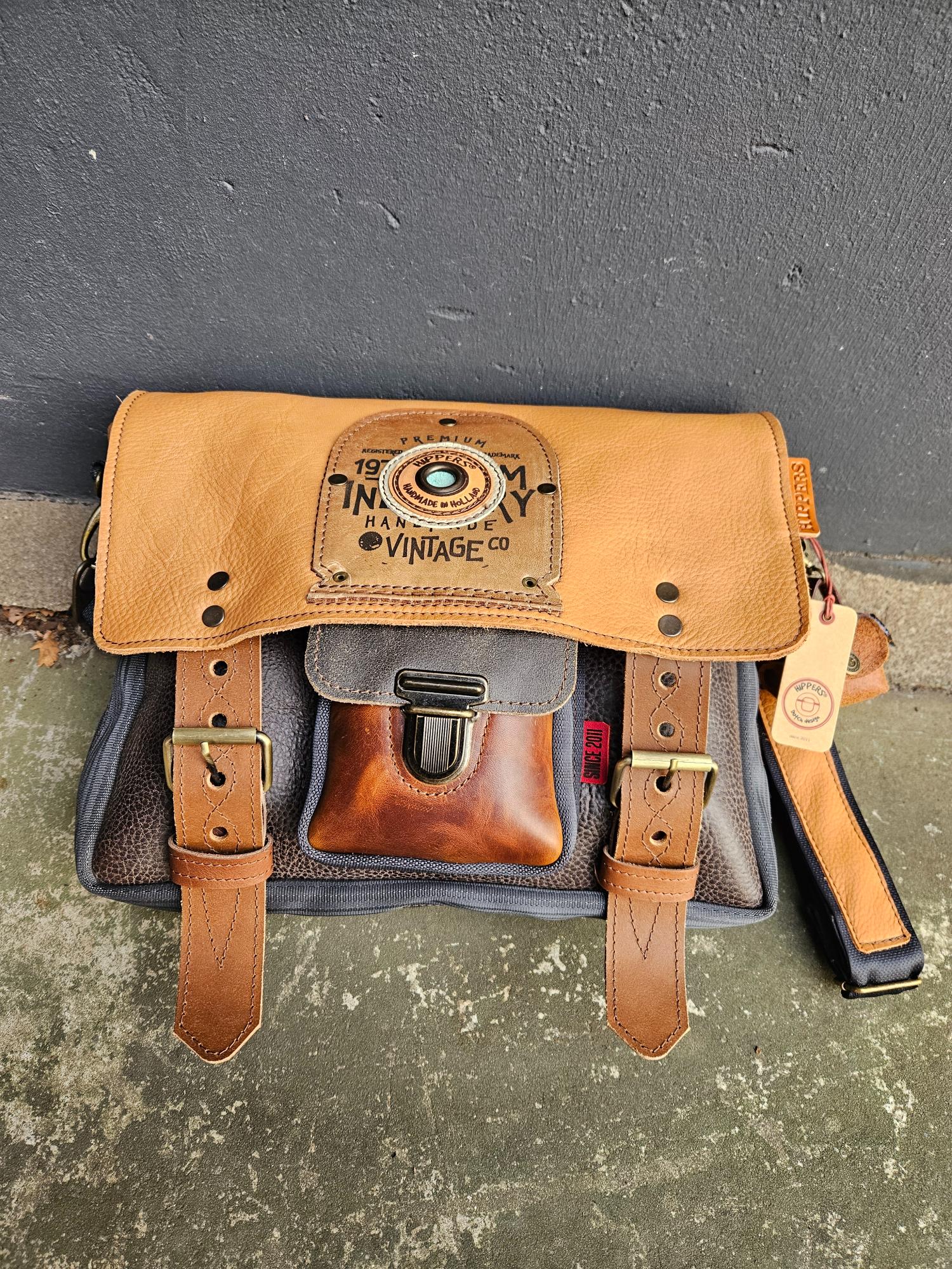 Hippers Gordeltas (laptop) Vintage bruin NABESTELLING - Afbeelding 6