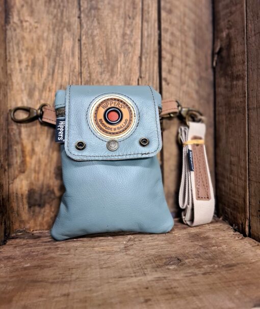 Dubbele Heuptas blauw/zand stripe