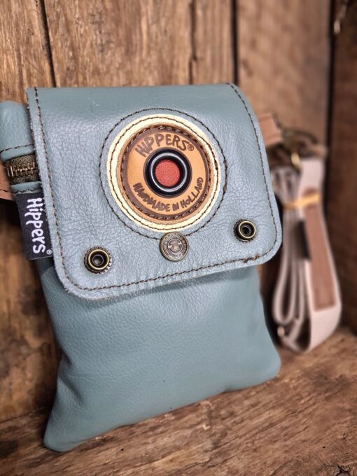 Dubbele Heuptas blauw/zand stripe - Afbeelding 2