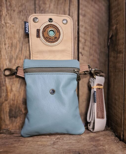 Dubbele Heuptas blauw/zand stripe - Afbeelding 3