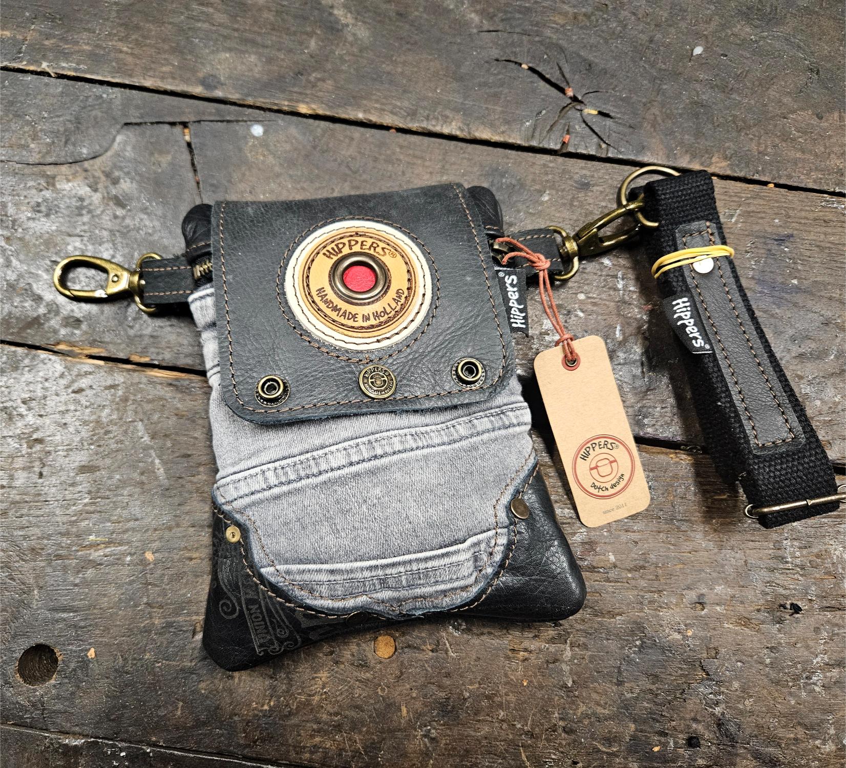 Hippers heuptas 2-zijdig jeans grijs/ zwart