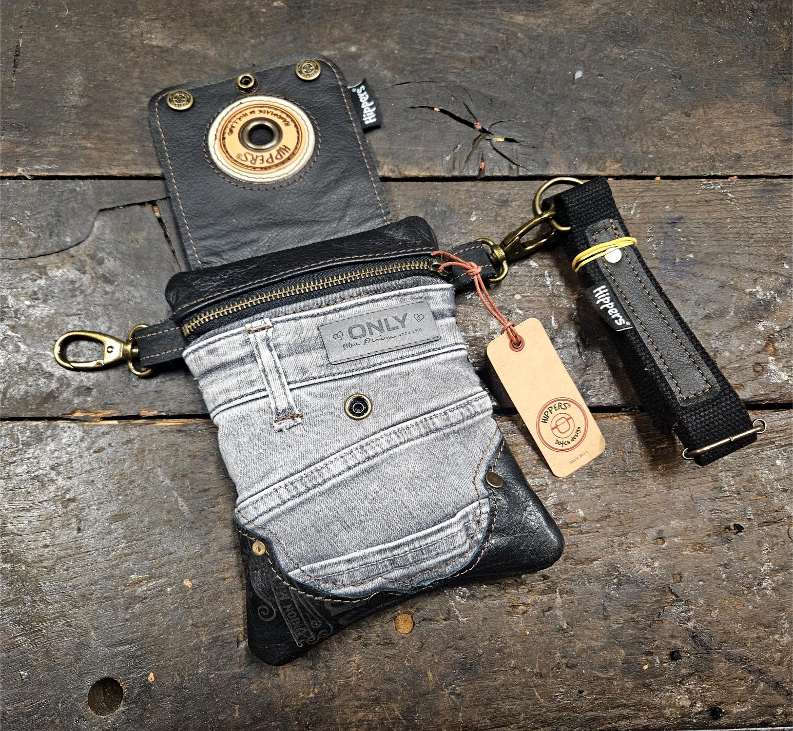 Hippers heuptas 2-zijdig jeans grijs/ zwart - Afbeelding 4