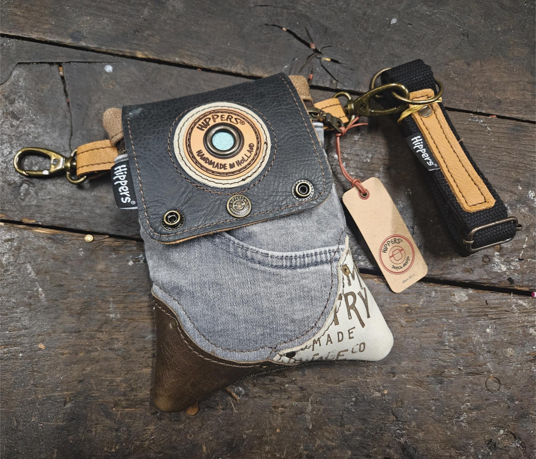 Hippers heuptas 2-zijdig jeans grijs/ bruin