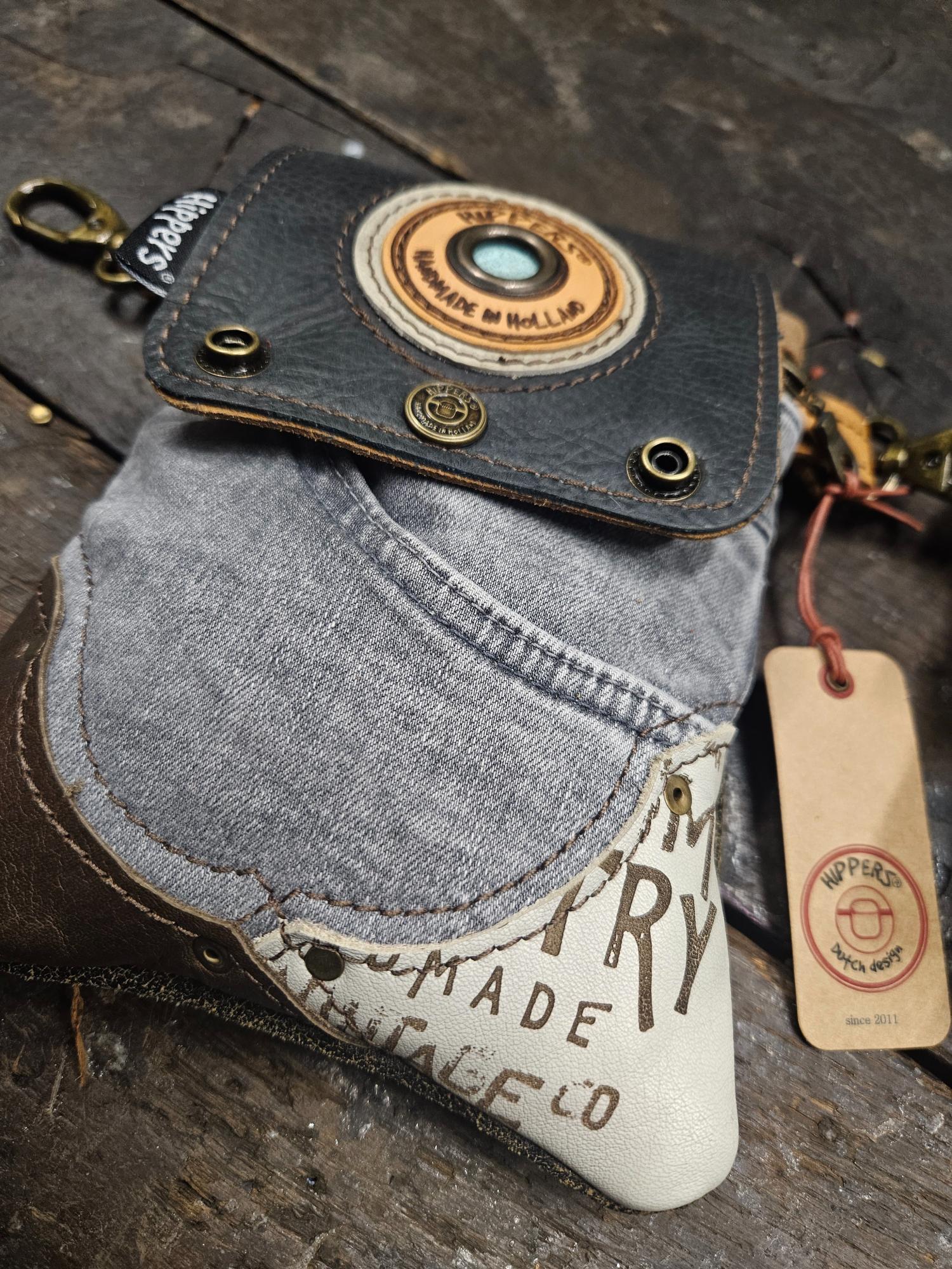 Hippers heuptas 2-zijdig jeans grijs/ bruin - Afbeelding 2