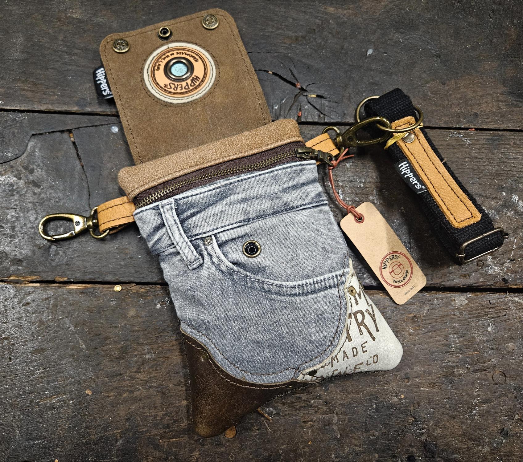 Hippers heuptas 2-zijdig jeans grijs/ bruin - Afbeelding 3