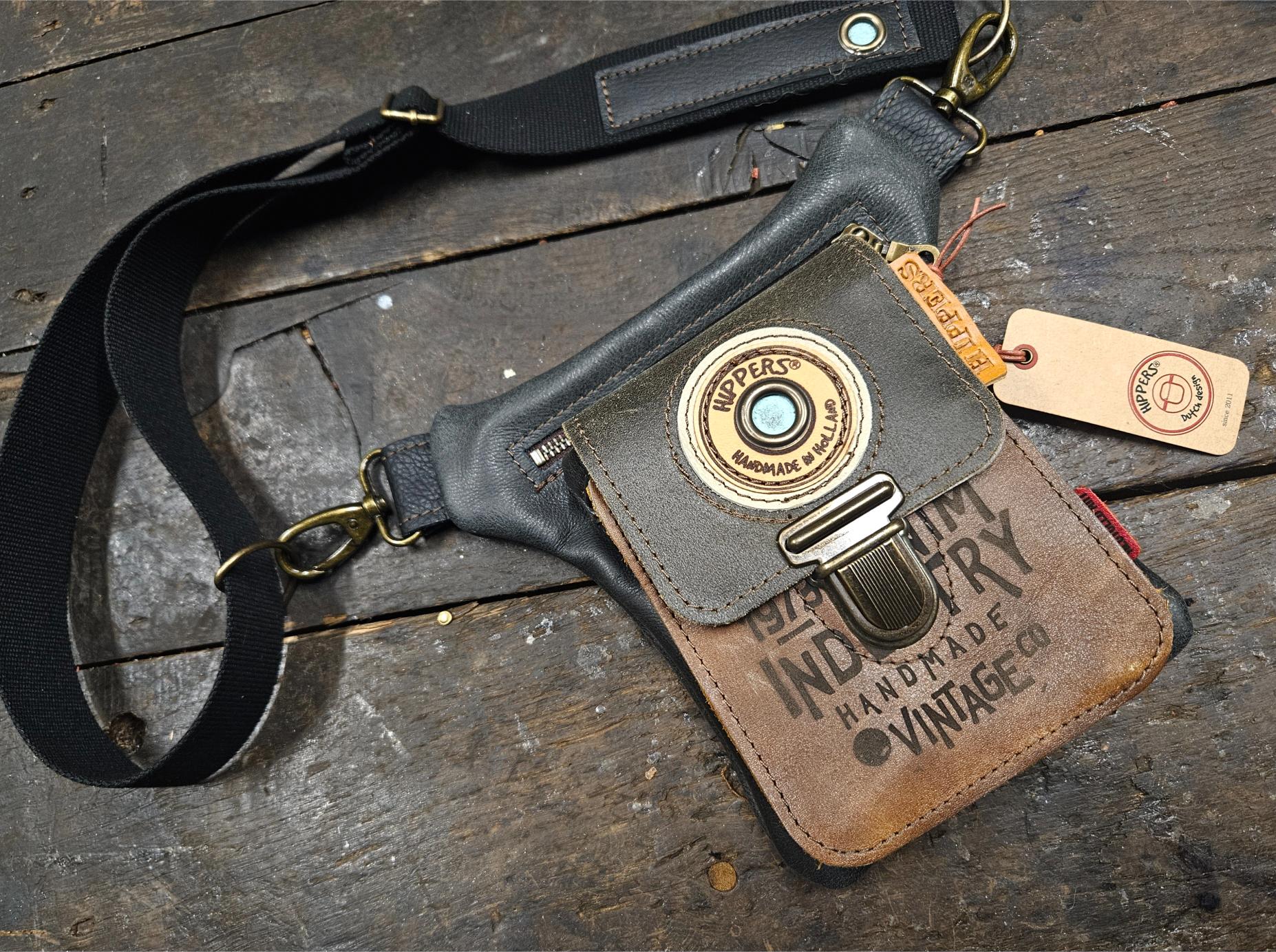 Luxe Hippers heuptas zwart bruin vintage