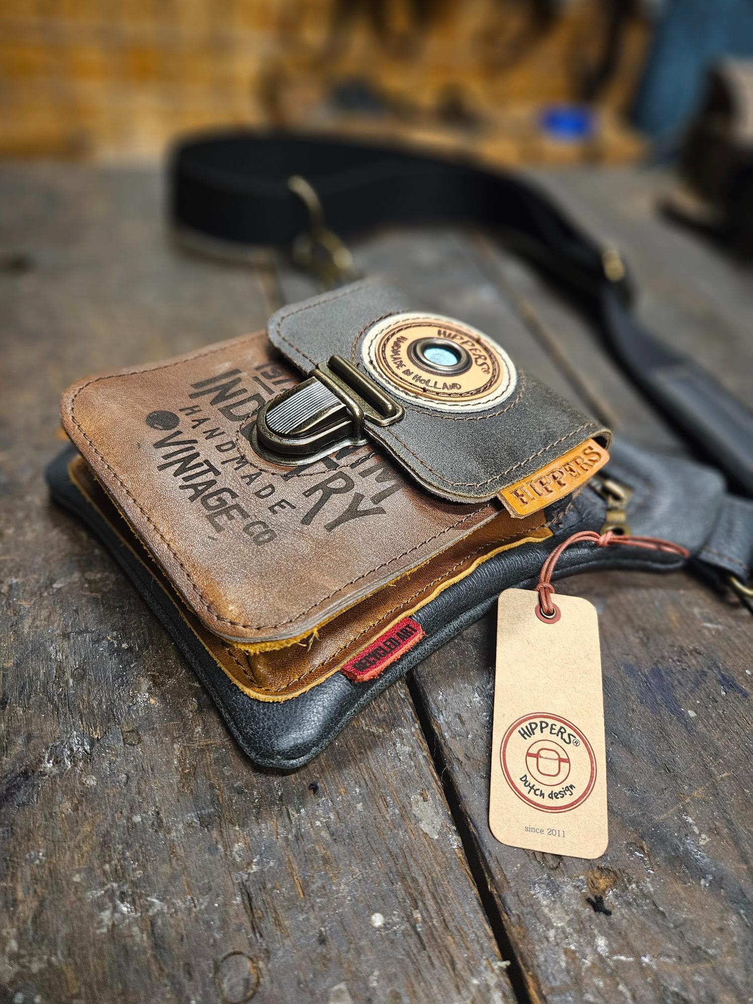 Luxe Hippers heuptas zwart bruin vintage - Afbeelding 4