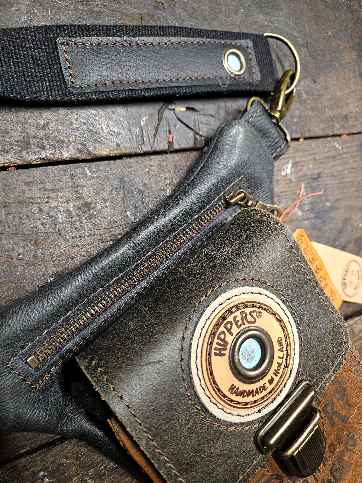 Luxe Hippers heuptas zwart bruin vintage - Afbeelding 5