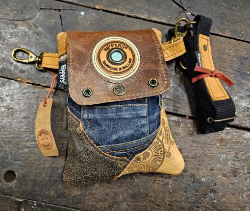 Hippers heuptas 2-zijdig jeans /petrol vintage stripes