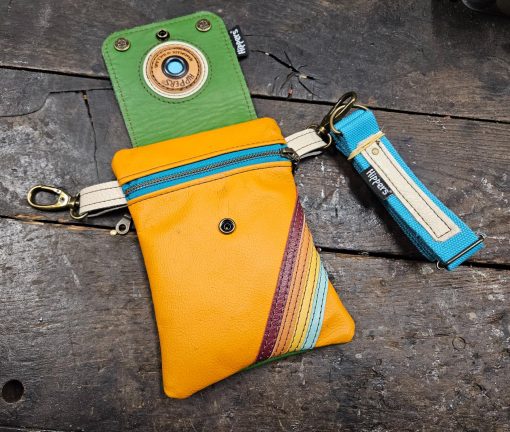 Dubbele Hippers Heuptas vintage oranjeroze/ appelgroen - Afbeelding 3