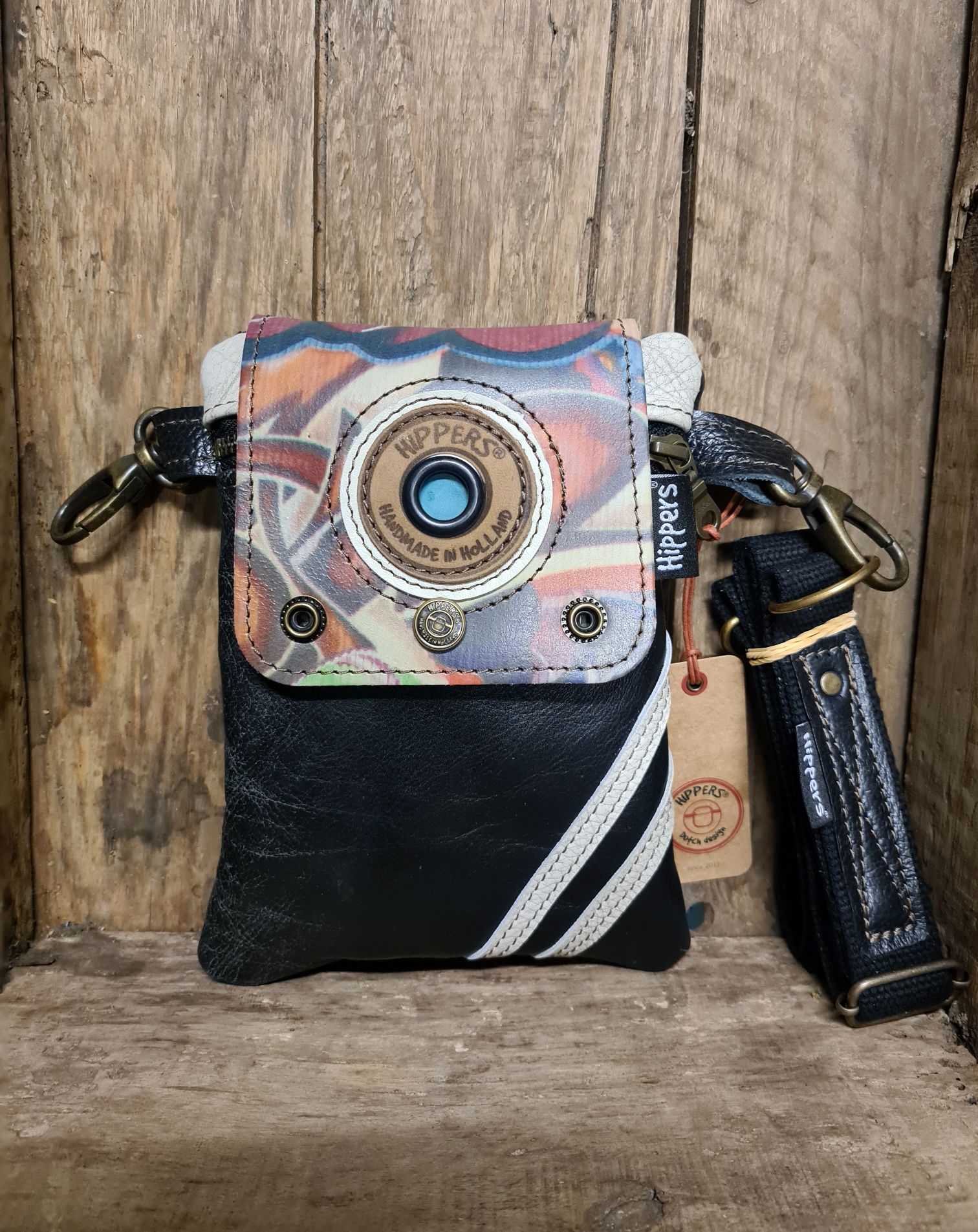 Dubbele Heuptas bruin zwart 2-zijdig graffiti