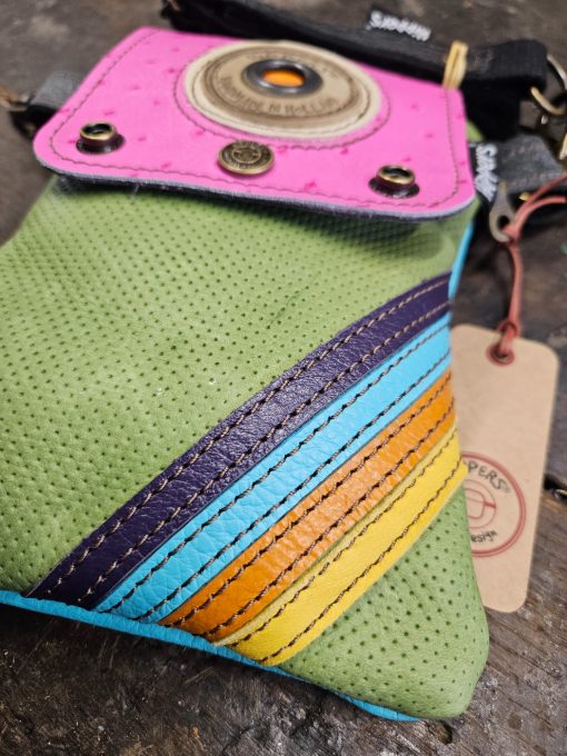 Dubbele Hippers Heuptas groen roze stripes/turquoise paars - Afbeelding 3