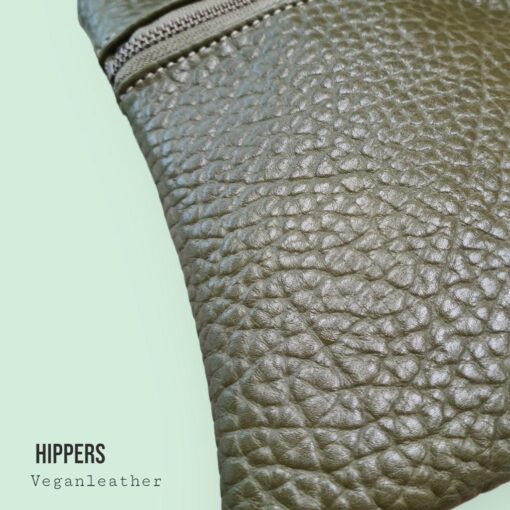 Heuptas Vegan Leather 2-zijdig groen/crème incl. riemkoord - Afbeelding 2