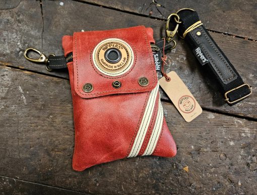Dubbele Hippers Heuptas zwart/rood sport stripes