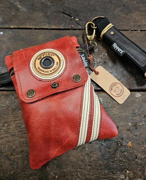 Dubbele Hippers Heuptas zwart/rood sport stripes - Afbeelding 3