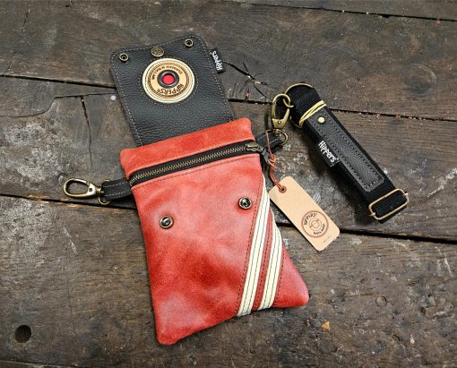Dubbele Hippers Heuptas zwart/rood sport stripes - Afbeelding 4