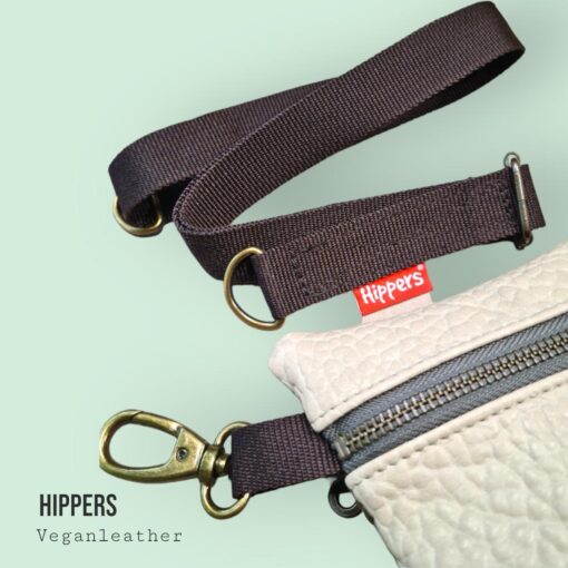 Heuptas Vegan Leather 2-zijdig groen/crème incl. riemkoord - Afbeelding 4