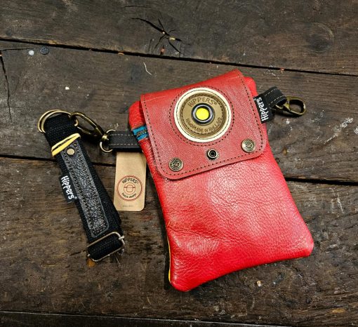 Dubbele Hippers Heuptas vintage geel striping/rood - Afbeelding 6