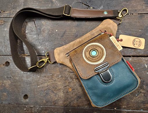 Luxe Hippers heuptas bruin petrol